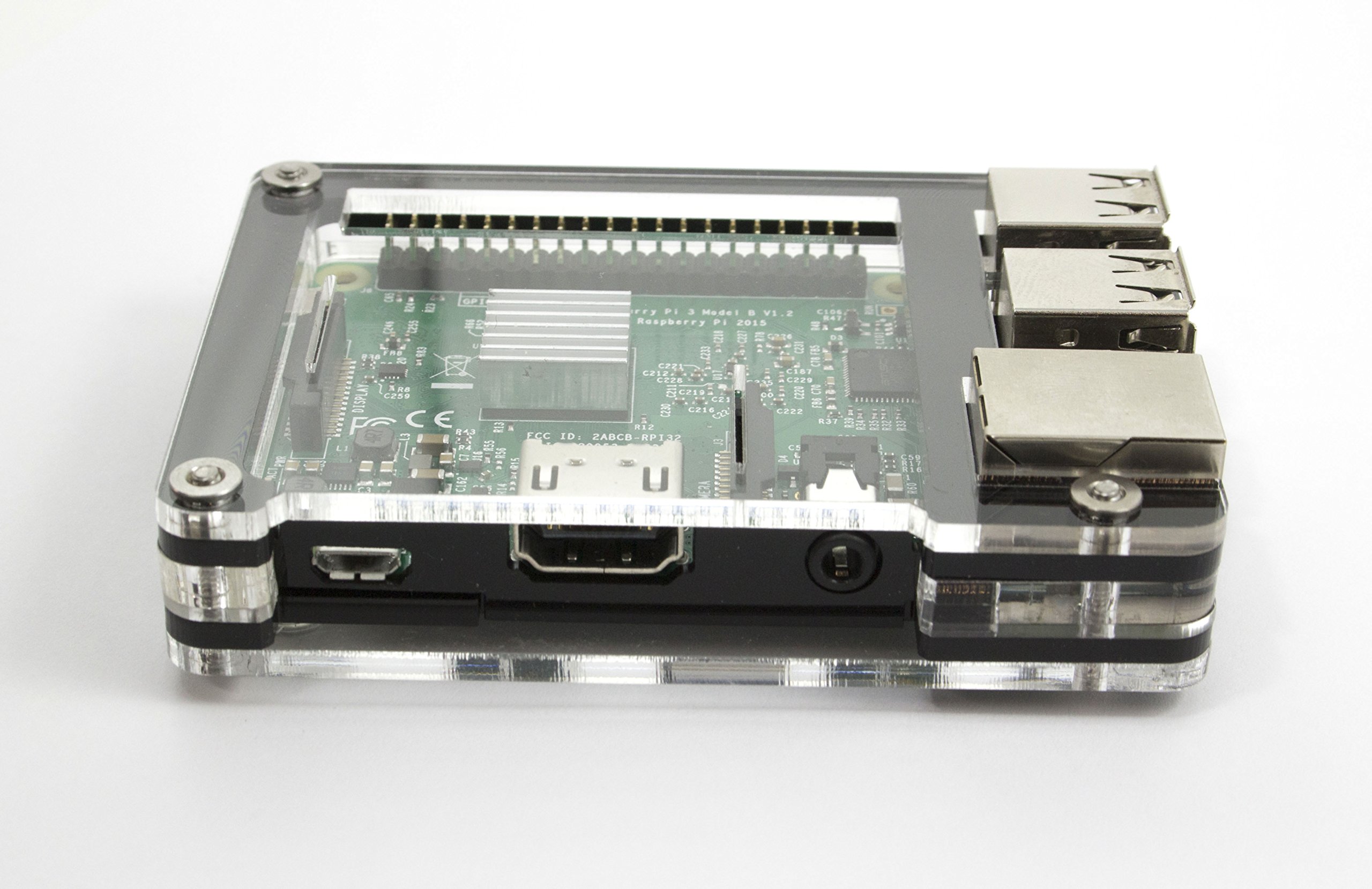 The Slim Zebra Case for Raspberry Pi 3B+, Pi 2, Pi B+ (Black Ice)